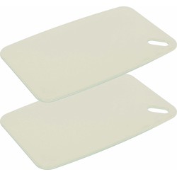 Excellent Houseware Snijplank - 2x - creme wit - Kunststof - 30 x 20 cm - Snijplanken