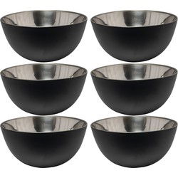 Svenska Living - 8x - Kommetjes/schaaltjes - mat zwart - RVS - D19 x 9.5 cm - serveerschalen - Serveerschalen