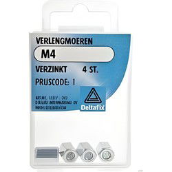 Verlengmoer m4 verz 4st
