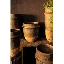 PTMD Bloempot Christenee - 23x23x20 cm - Cement - Grijs