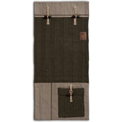 Knit Factory 6x6 Rib Gebreide Pocket - Wandkleed - Armleuning Organizer - Opbergzak voor bank - Groen - 100x50 cm