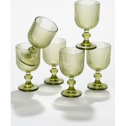 Mica Decorations Merlot Wijnglas - Set van 6 - 250 ml - Glas - Lichtgroen	