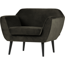 WOOOD Rocco Fauteuil - Velvet - Warm Groen - 75x92x81