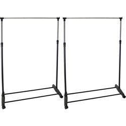 Gerimport Kledingrek - 3x - enkele stang - verrijdbaar - 90x160 cm - Kledingrekken