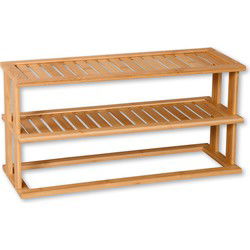 Kesper Keuken aanrecht etagiere - 2 niveaus - bamboe - rekje - 55 x 20 x 27 cm - lichtbruin - Keukenhulphouders