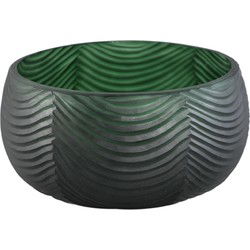 PTMD Schaal Elichi - 22x22x10 cm - Glas - Groen