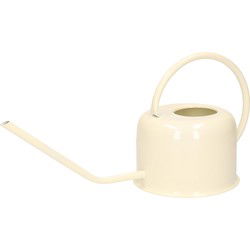 Plantengieter retro - rvs metaal - creme wit - 1100 ml - voor binnen - Gieters
