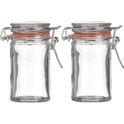 Urban Living Weckpotje/inmaakpotje - 2x - mini - 70 ml - glas - met beugelsluiting - Weckpotten