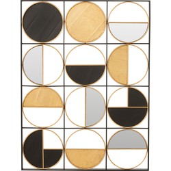 Wanddecoratie | metaal | zwart - goud | 76x2.5x (h)101.5 cm