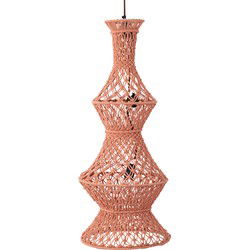 PTMD Milley Orange Cotton Macrame Hanging Lamp 3 Layers