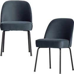 BePureHome eetkamerstoelen Vogue- Fluweel - Teal - Set van 2