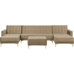 Beliani ABERDEEN - Modulaire Sofa-Beige-Fluweel