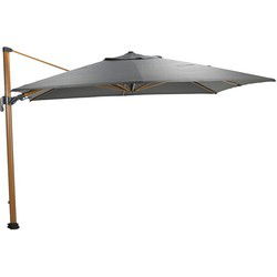 Hawaii Big Pole parasol - 350x350 cm - teak look - royal antraciet