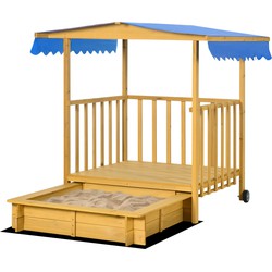 4goodz Outsunny Zandbak met Speelhuis en Dak 129x133x137,5 cm