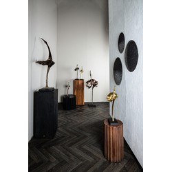PTMD Decoratieve object Zwaan Yobie - 15x17x60 cm - Aluminium - Zwart