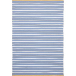 Kave Home - Tapijt Mendia van 100% PET met blauwe en witte strepen 160 x 230 cm