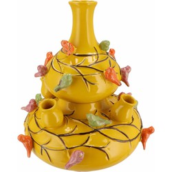 DK Design vaas Spring Birds - tulpenvaas - geel - D23 x H25 cm - Vazen