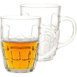 Bierpul - 2x - transparant - onbreekbaar - kunststof - 50 cl - 500 ml - Bierglazen