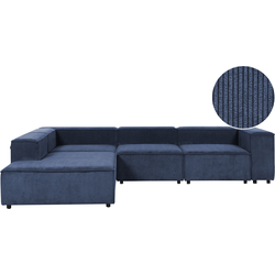 APRICA - Hoekbank 4-zits - Blauw - Rechtszijdig - Corduroy