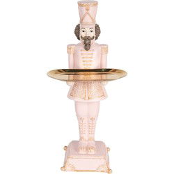 Clayre & Eef Kerstdecoratie Beeld Notenkraker Roze Kunststof