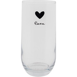 Clayre & Eef Waterglas  280 ml Glas Hart Love Longdrinkglas