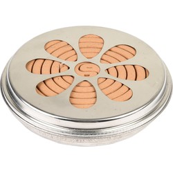 Blik met 10 citronella wierook spiralen - 14 cm - 6-12 branduren - citrusgeur - Wierookstokjes