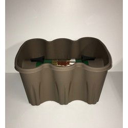 Balkonbak Bruin 37cm lang , set van 2 stuks