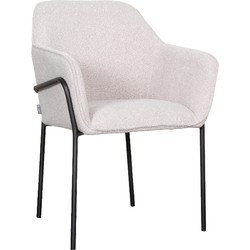 LABEL51 Eetkamerstoel Dexter - Naturel - Boucle - Black Frame