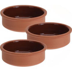 Tapas schaaltjes 500 ml - 3x - terracotta - 12 x 4 cm - Hapjes - Snack en tapasschalen