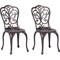 TRIORA - Tuinstoel set van 2 - Bruin - Aluminium