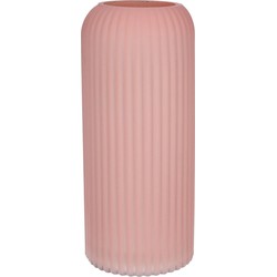 Bellatio Design Bloemenvaas - oud roze - matglas - D9 x H20 cm - Vazen