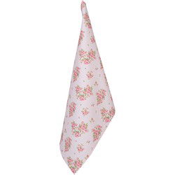 Clayre & Eef Theedoek Roze Katoen Rozen