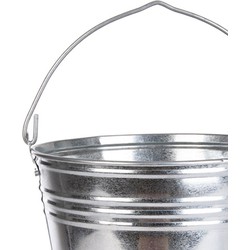 Esschert Design Emmer/plantenpot - zink - zilver - D29 x H25 cm - IJzeren emmer / teil