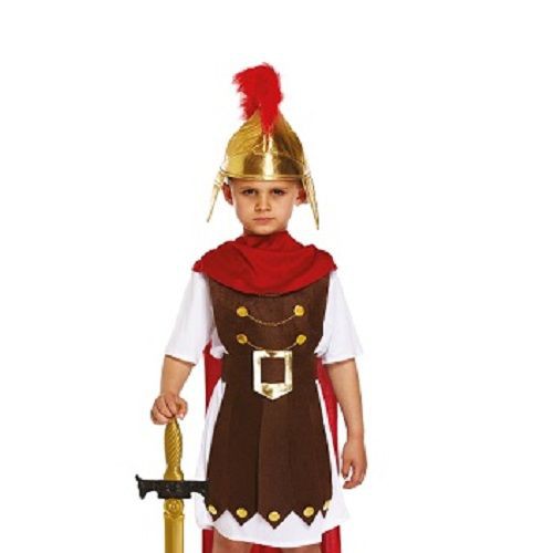 4-Delig Romeinse Gladiator - Jongen - Harnas/Riem/ Cape en Beenbeschermers - Gladiator - Generaal - Carnavalskleding - 7-9 Jaar - 