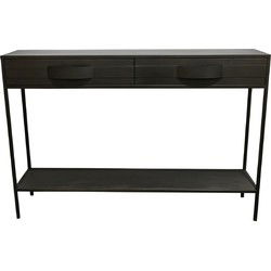 PTMD Sidetable Acalia - 120x30x81 cm - Metaal - Bruin