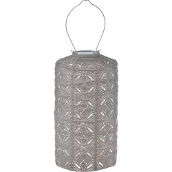 Lumiz Solar Buitenlampion Mandela Cylinder - Solar Tuinverlichting - 18 cm - Licht Taupe