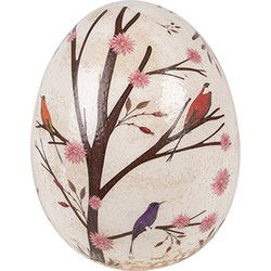 Clayre & Eef Decoratie Ei Beige Bruin Keramiek Takken