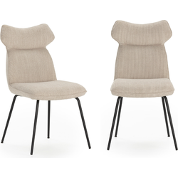 Set van 2 stoelen in stof met zwarte metalen poten L47 cm - DARA