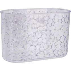 Shampoo flessenhouder - transparant - met zuignappen - 19 cm - druppel - Badkameraccessoireset