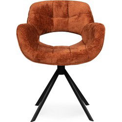 PTMD Eetkamerstoel Link - 64x60x85 cm - Metaal - Roest
