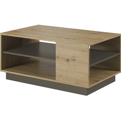 Meubella Salontafel Ashley - Eiken - Grijs - 100 cm