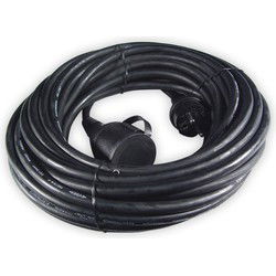 Rubber verlengkabel 3x1.5mm2, met stekker/contrastekker IP44, 15m