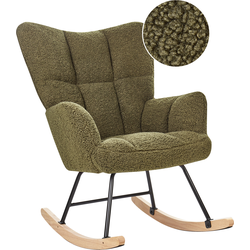 Beliani OULU - Schommelfauteuil-Groen-Bouclé