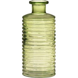 Glazen stijlvolle bloemenvaas transparant groen D14.5 en H31 cm - Vazen