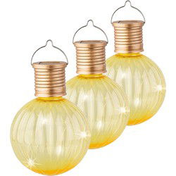 Lampion solar verlichting - 6x - geel - 11 cm - LED - Lampionnen