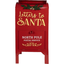 Clayre & Eef Kerstdecoratie Brievenbus 33x26x67 cm Rood IJzer LETTERS TO SANTA