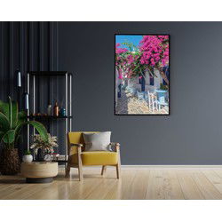 Muurwerken Akoestisch Schilderij - Kleurrijk griekenland - Geluidsdempend Wandpaneel - Wanddecoratie - Geluidsisolatie - PRO (AW 0.90) S (50X70)