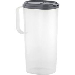 Benson Schenkkan - transparant/antraciet - 1,8L - kunststof - afsluitbare deksel - waterkan - Schenkkannen