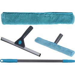 Raamwisser met telescoopsteel - 4-delig - 95 cm - blauw - ramenwasser - Raamwissers