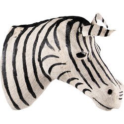 Clayre & Eef Wanddecoratie Zebra Zwart Wit Papier